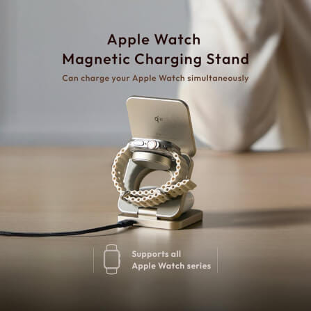 แท่นชาร์จไร้สาย ADAM elements Mag 3 Pro Qi2 3-in-1 Foldable Travel Charging Station สีเทาเข้ม_5